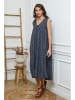 Joséfine Leinen-Kleid in Dunkelblau
