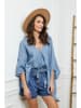 Joséfine Leinen-Bluse  in Hellblau