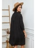 Joséfine Leinen-Kleid in Schwarz
