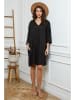 Fleur de Lin Leinen-Kleid in Schwarz