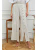 Joséfine Leinen-Hose "Gladys" in Creme