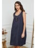 Joséfine Leinen-Kleid in Dunkelblau