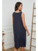 Joséfine Leinen-Kleid in Dunkelblau