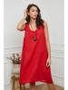 La Compagnie Du Lin Lniana sukienka w kolorze czerwonym