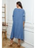 Joséfine Leinen-Kleid in Blau
