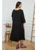 Joséfine Leinen-Kleid in Schwarz