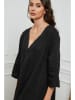 Joséfine Leinen-Kleid in Schwarz