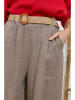 La Compagnie Du Lin Lniane spodnie w kolorze szarobrązowym