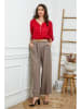 La Compagnie Du Lin Lniane spodnie w kolorze szarobrązowym