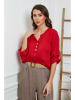 Joséfine Leinen-Bluse  in Rot