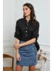 Fleur de Lin Leinen-Bluse  in Schwarz