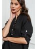 Fleur de Lin Leinen-Bluse  in Schwarz