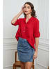 Joséfine Leinen-Bluse  in Rot