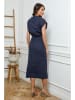 Joséfine Leinen-Kleid in Dunkelblau