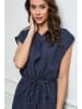 Joséfine Leinen-Kleid in Dunkelblau