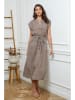 Joséfine Leinen-Kleid in Taupe