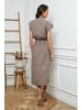 Joséfine Leinen-Kleid in Taupe