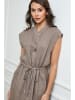 Joséfine Leinen-Kleid in Taupe