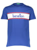 Benetton Shirt blauw/wit