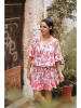 Isla Bonita by SIGRIS Kleid in Weiß/ Pink