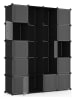 IDOMYA Essentials Szafa wielofunkcyjna w kolorze czarnym - 143 x 178 x 36 cm