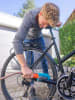 Gardena Fahrradbürste "Cleansystem" in Hellblau/ Orange - (L)29,4 cm