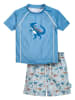 Playshoes 2-delige zwemoutfit "Dino" blauw