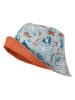 Playshoes Dwustronny kapelusz "Dino" w kolorze pomarańczowo-błękitnym