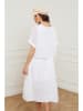 La Compagnie Du Lin Leinen-Kleid "Equanone" in Weiß