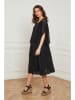 La Compagnie Du Lin Leinen-Kleid "Equanone" in Schwarz