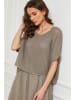 La Compagnie Du Lin Leinen-Kleid "Equanone" in Taupe