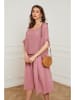 La Compagnie Du Lin Leinen-Kleid "Equanone" in Rosa