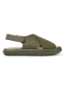 Camper Leder-Sandalen in Khaki