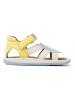 Camper Leren sandalen wit/geel