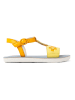 Camper Leder-Sandalen in Hellblau/ Gelb