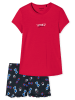 Schiesser Pyjama rood/donkerblauw