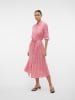 Vero Moda Sukienka "Ilisa" w kolorze różowo-białym