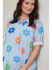 Curvy Lady Blouse lichtblauw/meerkleurig