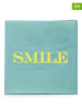 Design@Home 2-delige set: servetten "Smile" turquoise - 2x 20 stuks