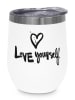 Design@Home Edelstahl-Thermobecher "Love Yourself" in Weiß - 350 ml