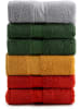 Colorful Cotton Ręczniki prysznicowe (4 szt.) "Colourful" w kolorze zielono-żółto-czerwonym