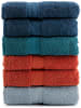 Colorful Cotton 4-delige set: badhanddoeken "Colourful" donkerblauw/rood/grijs