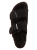 Birkenstock Leder-Pantoletten "Arizona" in Schwarz - Weite S