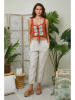 Lin Passion Lniane spodnie w kolorze beżowym