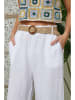 Lin Passion Lniane spodnie w kolorze białym