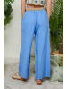 Lin Passion Lniane spodnie w kolorze niebieskim