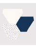 PETIT BATEAU 3-delige set: slips donkerblauw/wit