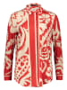 Oui Bluse in Rot/ Creme