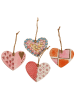 SUNNYSUE Drewniane zawieszki (6 szt.) "Heart" - wys. 6,6 x 6,3 cm - 3+