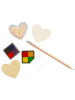 SUNNYSUE 6-delige set: houten hangers "Hart" - (H)6,6 x (B)6,3 cm - vanaf 3 jaar